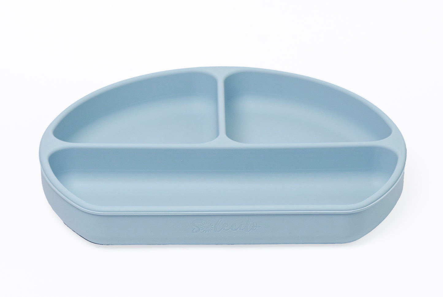 PLATO DE SILICON TRIPLE DIVISION CON TAPA / BABY BLUE